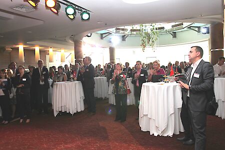 Hamburg port businesses go for dialogue at port reception in St. Petersburg