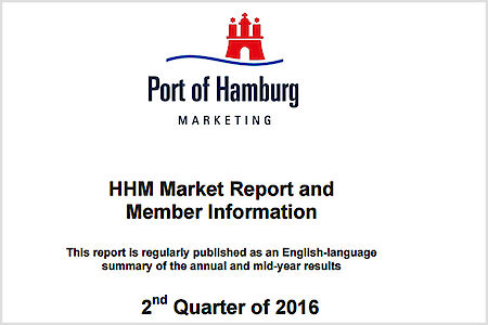 HHM Market Report informiert über die Umschlag-, Verkehrs- und Marktentwicklung des Hamburger Hafens im ersten Halbjahr 2016 in englischer Sprache