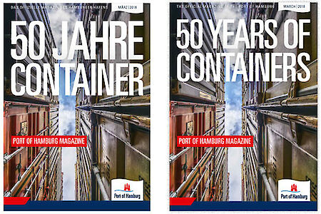 50 years of container handling in Hamburg – the new Port of Hamburg Magazine is now out
