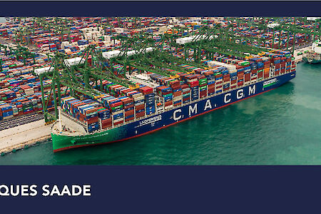 The CMA CGM JACQUES SAADE has set a new world record for the number of full containers loaded on a single vessel